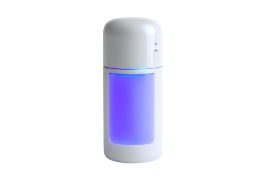 White air purifier with blue light portable home office air cleaner system on transparent background