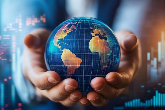 global business and economic growth with financial data