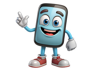 Fototapeta premium cartoon character holding phone.png