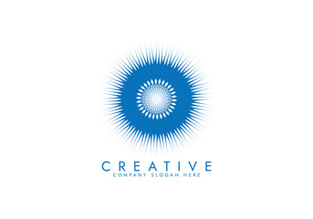 Abstract logo design, Abstract Blue Burst Logo for Creative Businesses vector design