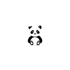 panda silhouette vector isolated on white background. 