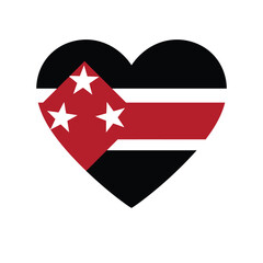 Heart shaped flag of the indigenous people of the americas