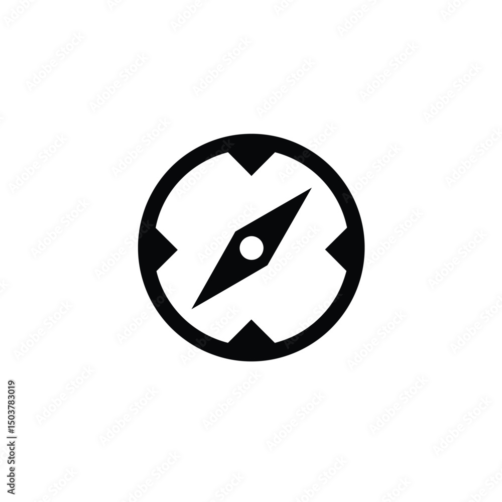 Poster simple compass icon navigation direction guide