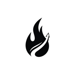 Fiery growth arrow upward success flame logo