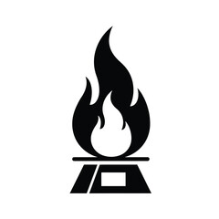 Eternal flame monument black silhouette icon