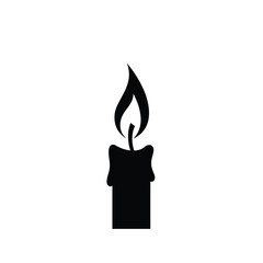 Lit candle simple black silhouette icon