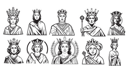 Queen Silhouette Vector Design Elegant Black and White Collection of Royal Woman Art

Queen Silhouette Vector Design Elegant Black and White Collection of Royal Woman Art