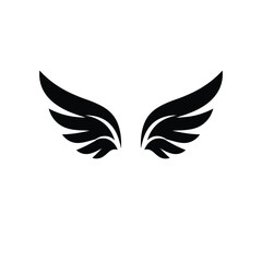 Elegant black wings symbol design graphic