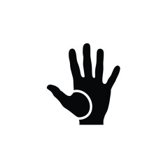 Obraz premium Open hand palm up gesture black silhouette icon
