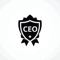 Ceo badge award shield icon leadership success
