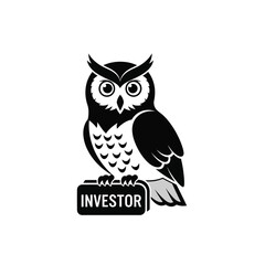Wise owl investor financial symbol logo design
