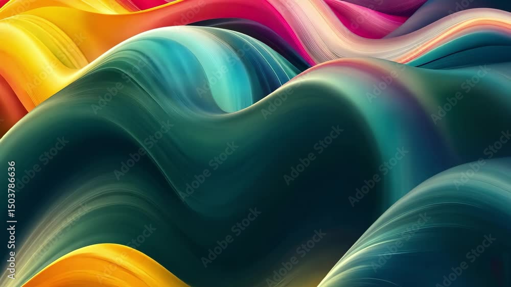 Poster colorful abstract wavelike background with vibrant movement and fluid shapes, abstract moving wave-l