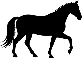 horse silhouette and line art vector design