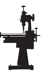 Lathe silhouette isolated on white background
