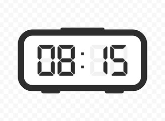 Vector illustration of quarter past eight digital clock icon sign and symbol. colored icon for website design .Simple design on transparent background.