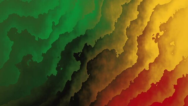 Green, yellow, and orange abstract For Juneteenth freedom day, Black History Month background, ecofriendly branding, or summertime graphics in need of vibrant colors.