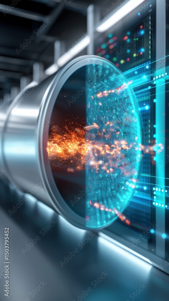Aufkleber explosive data transmission event high-tech facility digital visualization futuristic environment cl