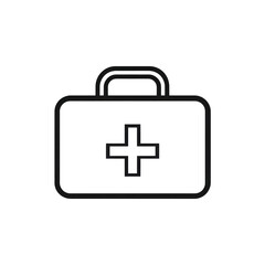 Fototapeta premium Medical Case Line Icon First Aid Kit Symbol isolated on a transparent backgroun