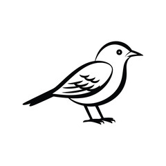 Fototapeta premium Minimal lark bird line art vector