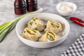 Uzbek cuisine - staffed Manti with meat
