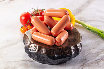 Pork meat sausages for breakfast