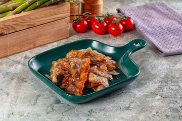 Fried crispy pork bacon snack