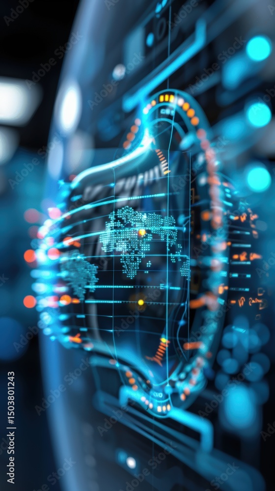 Aufkleber innovative data visualization technology digital space infographic design futuristic environment clo