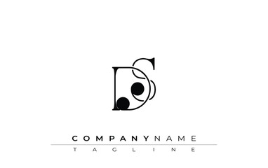 Fototapeta premium DS Typography Logo Design. Stylish monogram design depiction featuring the letters D and S combined in an artistic signature style, delivering a unique and creative visual representation.
