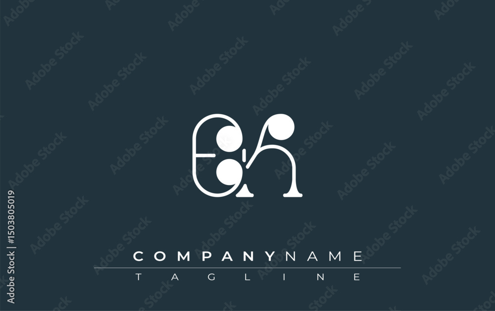 Poster ek typography logo design. stylish monogram design depiction featuring the letters e and k combined 