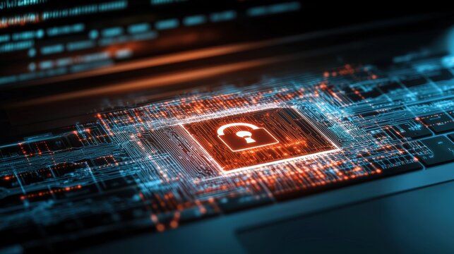 Cybersecurity event protecting digital data virtual environment graphic representation high-tech viewpoint security concept