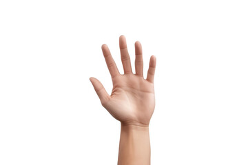 Close-Up Hand Waving Hello Transparent Background