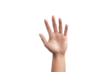 Close-Up Hand Waving Hello Transparent Background