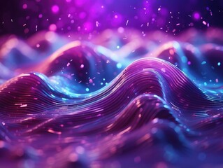 "Abstract Digital Waveform in Dark Space – 3D Particle Network and Big Data Visualization"