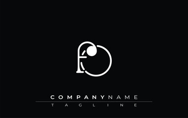 FO Typography Logo Design. Stylish monogram design depiction featuring the letters F and O combined in an artistic signature style, delivering a unique and creative visual representation.