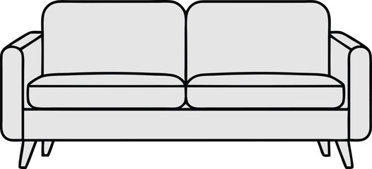 Sofa outline icon on white background. Sofa Illustration Interior Design. and Furniture 