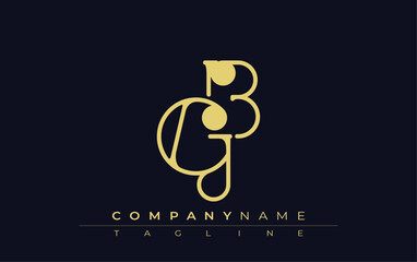 GB Typography Logo Design. Stylish monogram design depiction featuring the letters G and B combined in an artistic signature style, delivering a unique and creative visual representation.