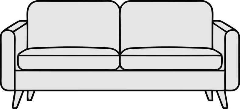 recommend clip art: Sofa outline icon on white background. Sofa Illustration Interior Design. and Furniture 