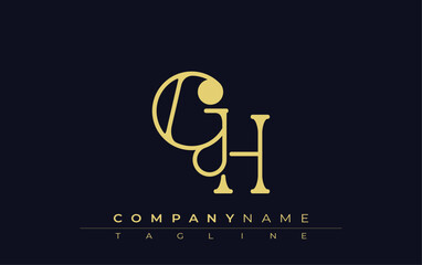 GH Typography Logo Design. Stylish monogram design depiction featuring the letters G and H combined in an artistic signature style, delivering a unique and creative visual representation.