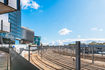 Adelaide City Railway station entry point with no trains on a day