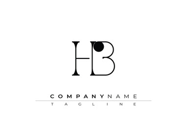 HB Typography Logo Design. Stylish monogram design depiction featuring the letters H and B combined in an artistic signature style, delivering a unique and creative visual representation.