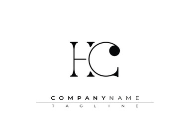 HC Typography Logo Design. Stylish monogram design depiction featuring the letters H and C combined in an artistic signature style, delivering a unique and creative visual representation.