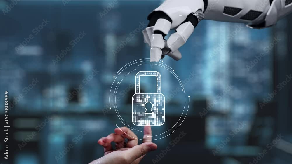Aufkleber this video illustrates the integration of artificial intelligence and human interaction in data secu