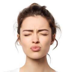 Face Showing Relief After Stress on White Background Transparent Background