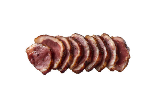Cooked Duck Fillet Slices Transparent Background High-Res Image