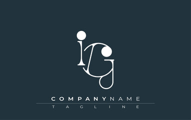 IG Typography Logo Design. Stylish monogram design depiction featuring the letters I and G combined in an artistic signature style, delivering a unique and creative visual representation.