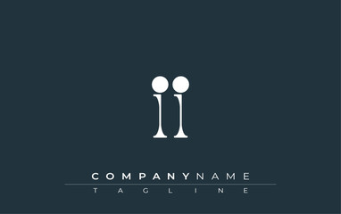 II Typography Logo Design. Stylish monogram design depiction featuring the letters I and I combined in an artistic signature style, delivering a unique and creative visual representation.