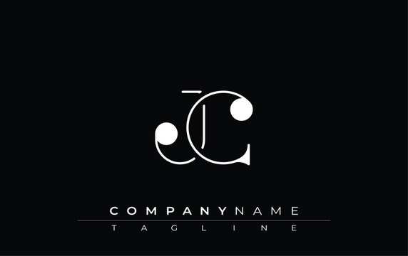 JC Typography Logo Design. Stylish monogram design depiction featuring the letters J and C combined in an artistic signature style, delivering a unique and creative visual representation.