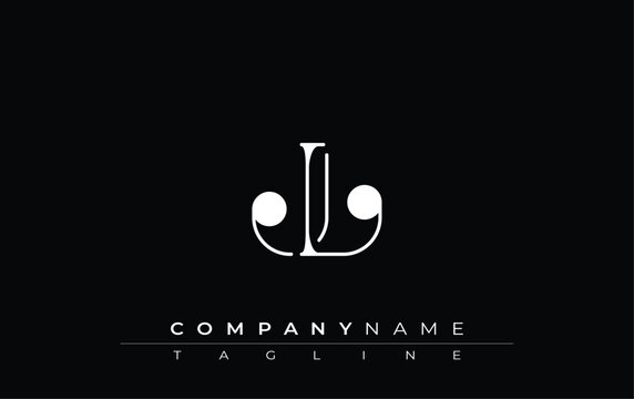 JL Typography Logo Design. Stylish monogram design depiction featuring the letters J and L combined in an artistic signature style, delivering a unique and creative visual representation.