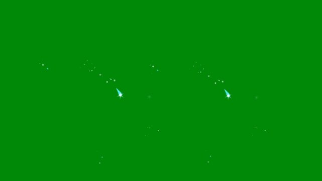 Star Glitter Falling on Green Screen for Fantasy Visuals, The video element of on a green screen background, Ultra High Definition, 4k video, on a green screen background.