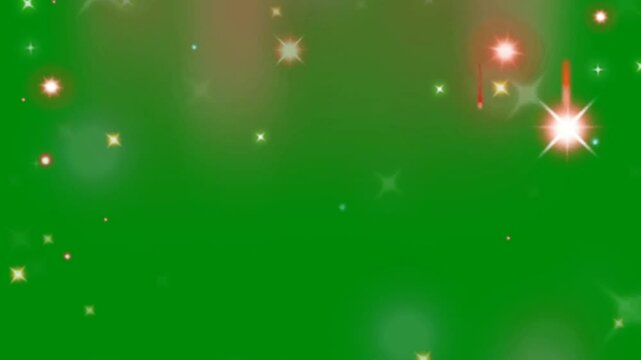 Star Glitter Falling on Green Screen for Fantasy Visuals, The video element of on a green screen background, Ultra High Definition, 4k video, on a green screen background.